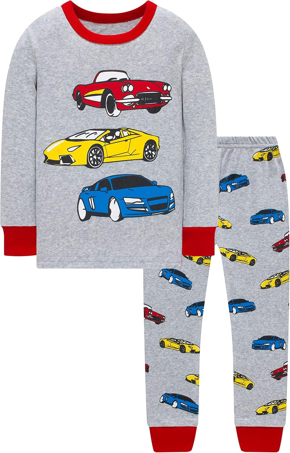 Race Car Pajamas for Boys & Girls - Cool Cotton Christmas Sleepwear Size 7