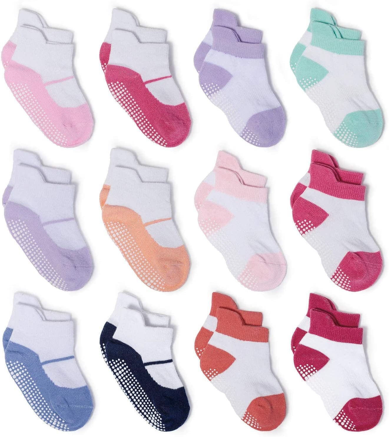 Cozy Non-Slip Ankle Socks for Infants and Toddlers with Non-Skid Soles