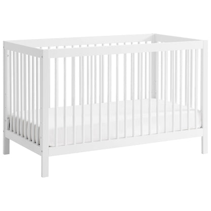 Stylish Gray 4-in-1 Convertible Crib with Round Spindles - Essential Island Full-Size Design