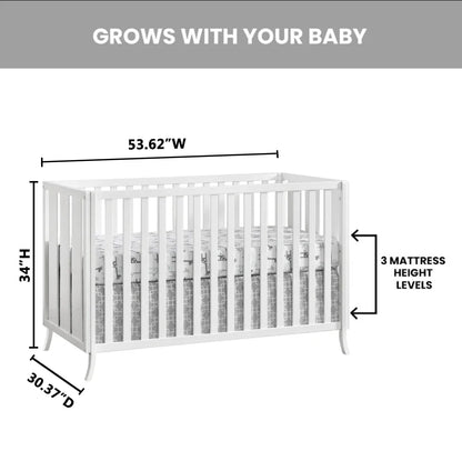 Arlie 4-in-1 Convertible Island Crib - Elegant White Design for Growing Families