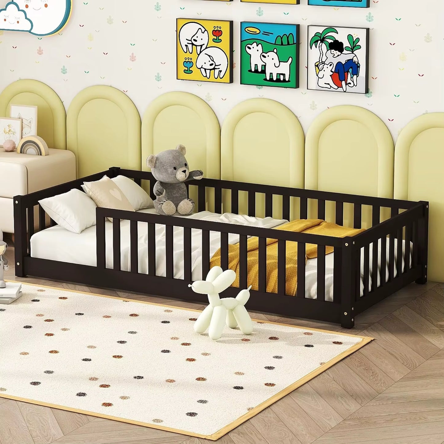 Transform Your Child's Sleep Experience with Our Solid Wood Montessori Twin Floor Bed Frame