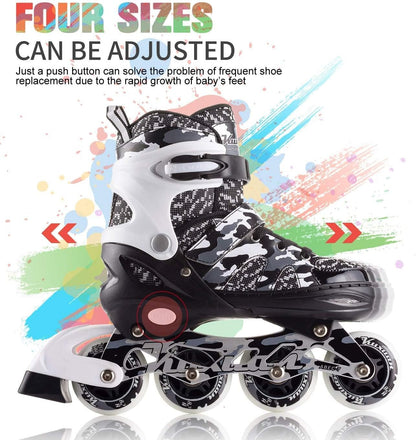 Light-Up Adjustable Inline Skates for Boys and Girls - Fun and Safe Skating Experience!