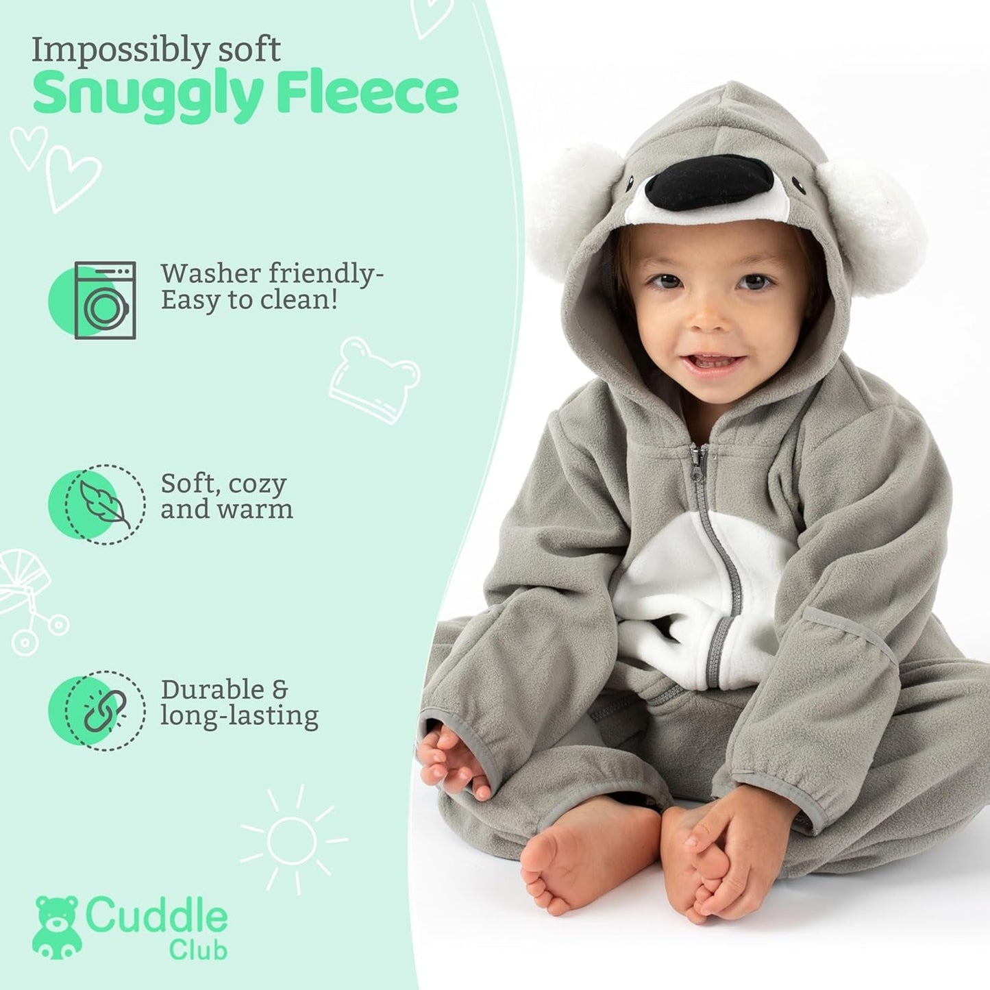 Cozy Fleece Baby Bunting Bodysuit – Adorable Hooded One-Piece Romper for Infants and Toddlers