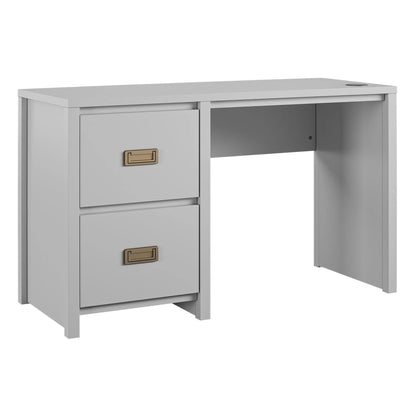 Monarch Hill Haven Dove Grey Single Pedestal Desk for Kids - Stylish and Functional Workspace