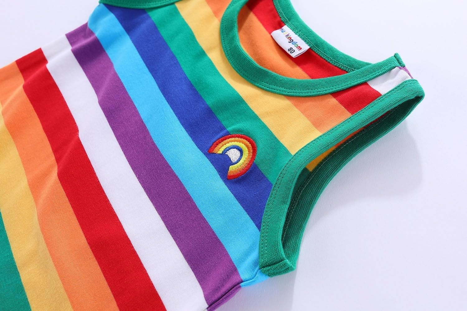 Unisex Rainbow Stripe Cotton T-Shirts for Kids - Fun and Stylish!