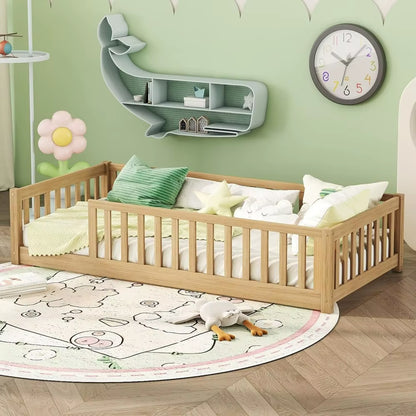 Transform Your Child's Sleep Experience with Our Solid Wood Montessori Twin Floor Bed Frame