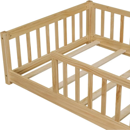 Transform Your Child's Sleep Experience with Our Solid Wood Montessori Twin Floor Bed Frame