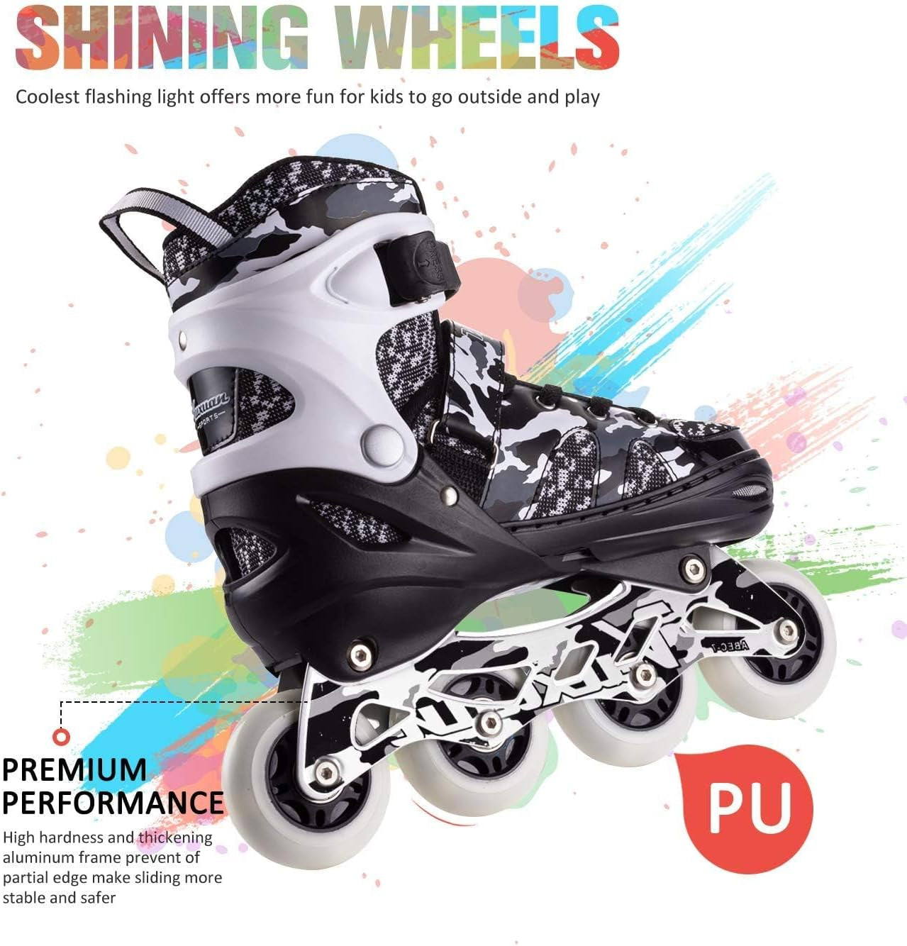 Light-Up Adjustable Inline Skates for Boys and Girls - Fun and Safe Skating Experience!