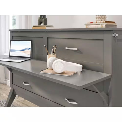 Transform Your Space with the Northampton Gray Murphy Bed Desk and Full Mattress Combo