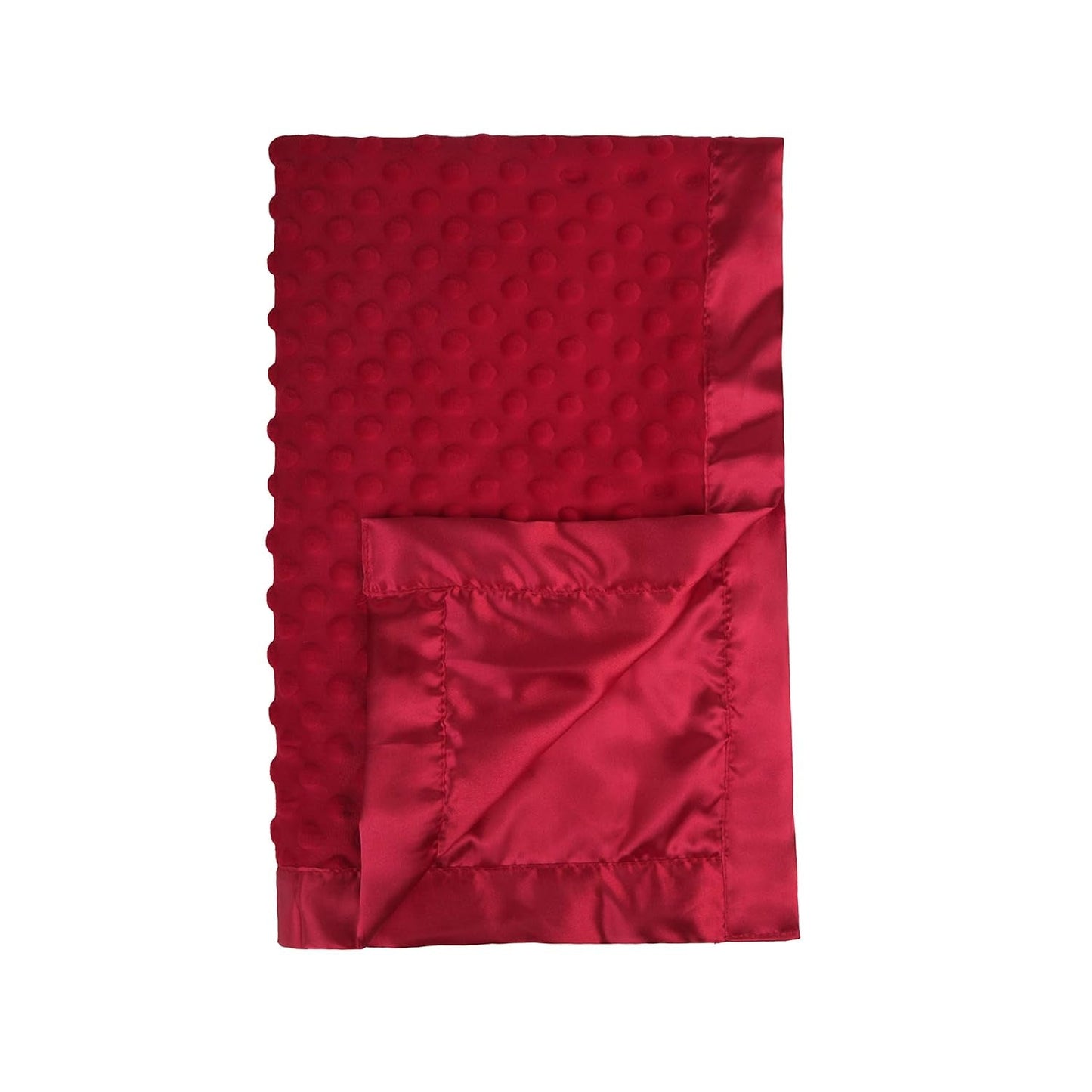 Baby Soft Minky Dot Blanket with Silky Satin Backing Baby Gifts for Boys and Girls (Red, 30’’ X 40’’)