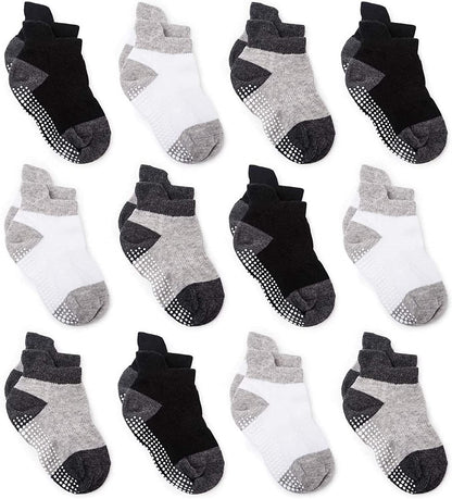 Cozy Non-Slip Ankle Socks for Infants and Toddlers with Non-Skid Soles