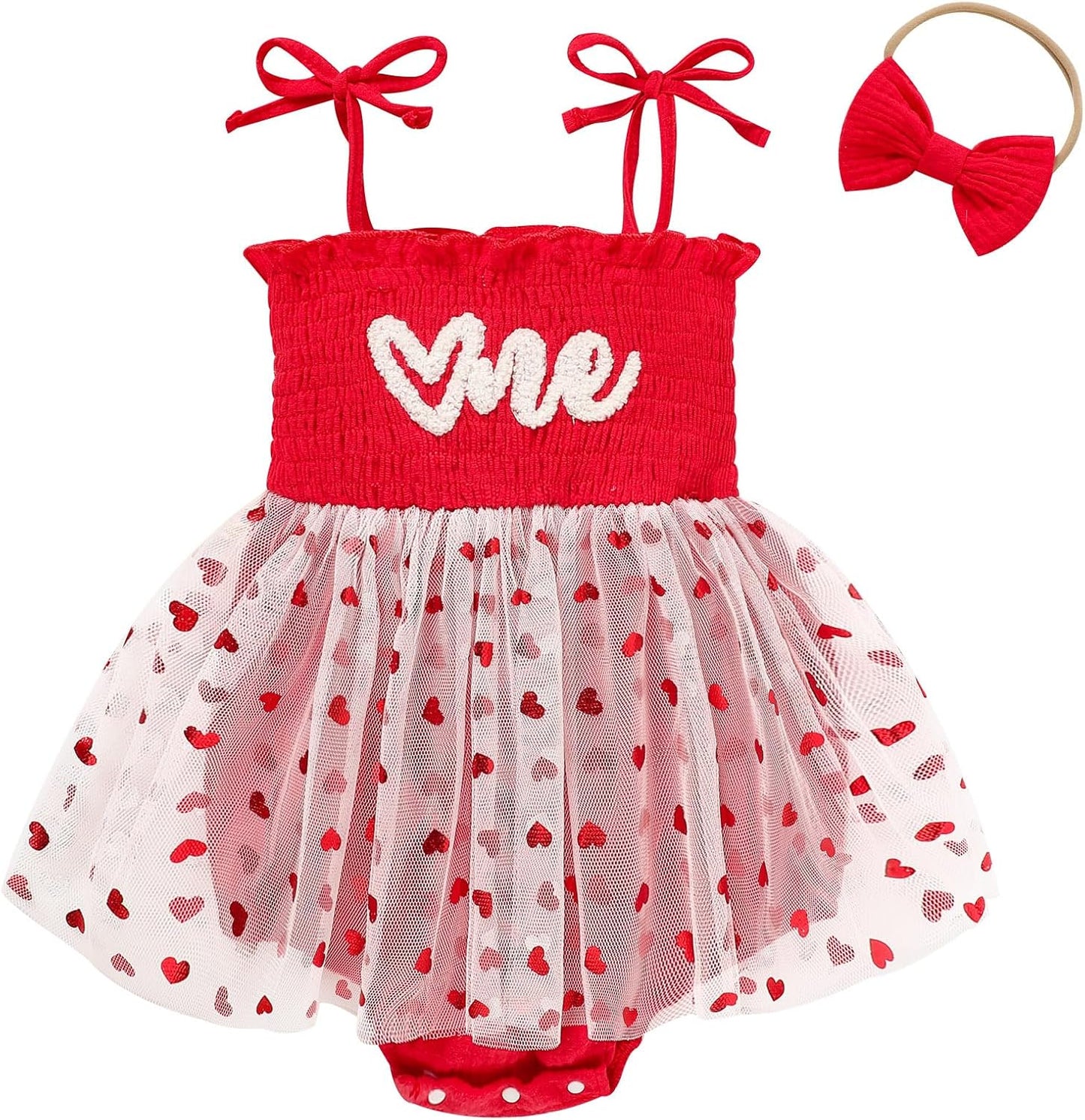 Adorable Baby Girl's 1st Birthday Tulle Romper - Sleeveless Bodysuit for Cake Smash Celebrations