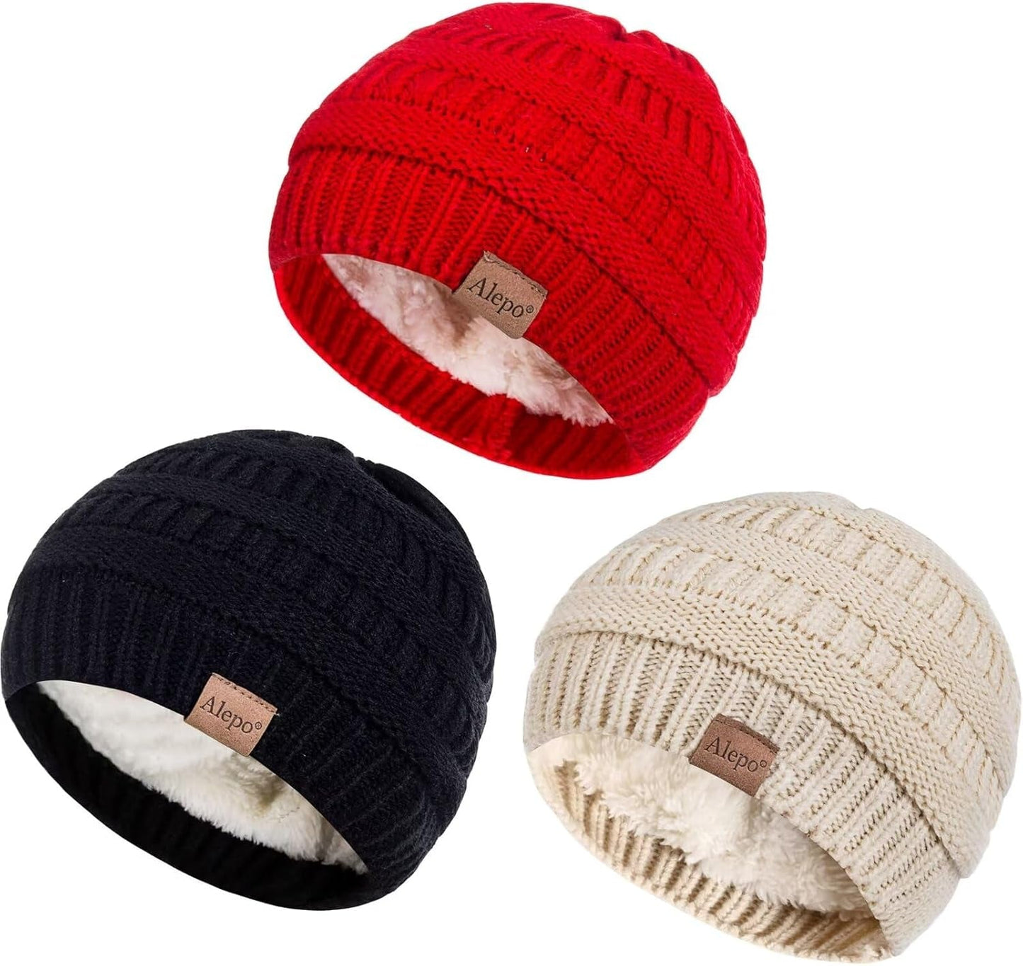 Cozy 3-Pack Baby Beanie Hats for Girls & Boys - Soft Fleece Lined Winter Hats for Newborns, Infants, and Toddlers