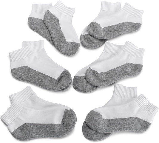 Comfortable & Durable Big Boys' Seamless-Toe Quarter Athletic Socks - 6 Pack!