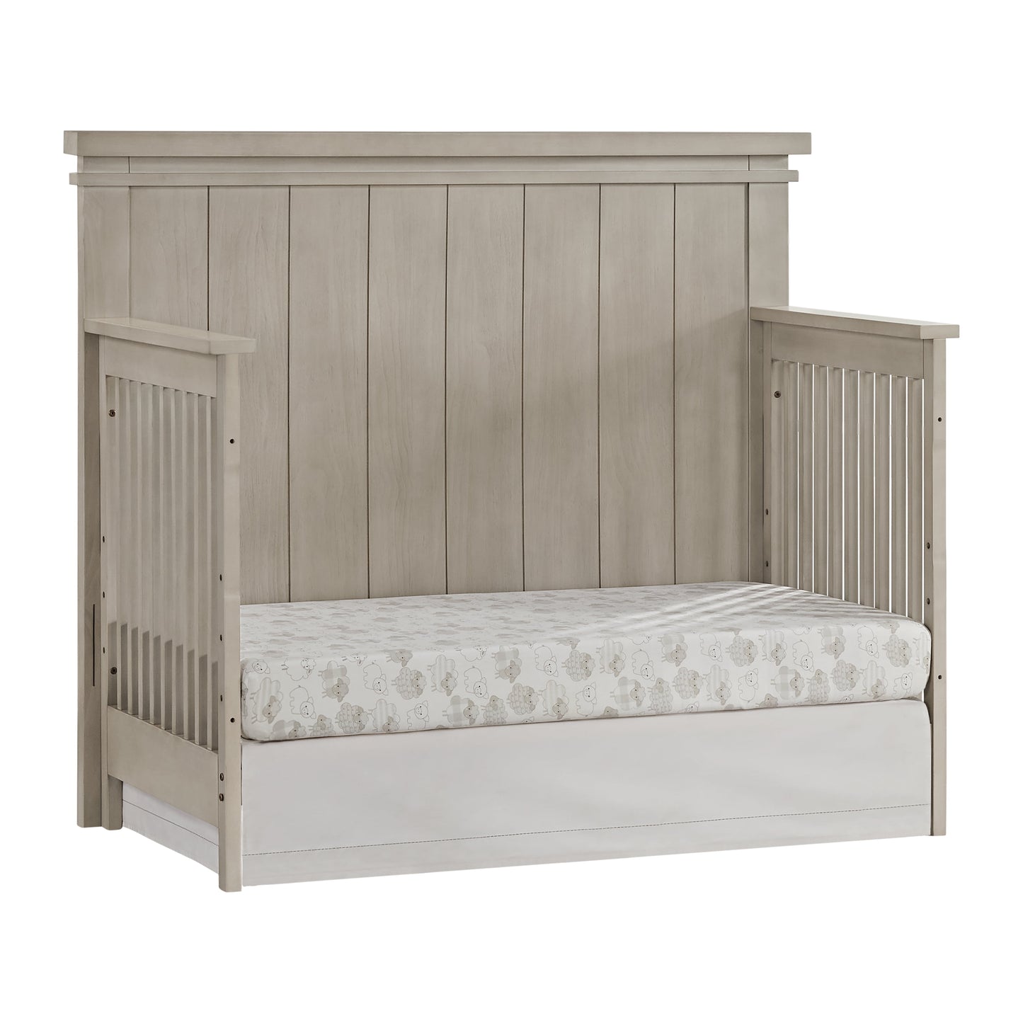 Hampton 4-in-1 Convertible Crib - Stylish Stone Wash Finish, Greenguard Gold Certified for Safe Sleep