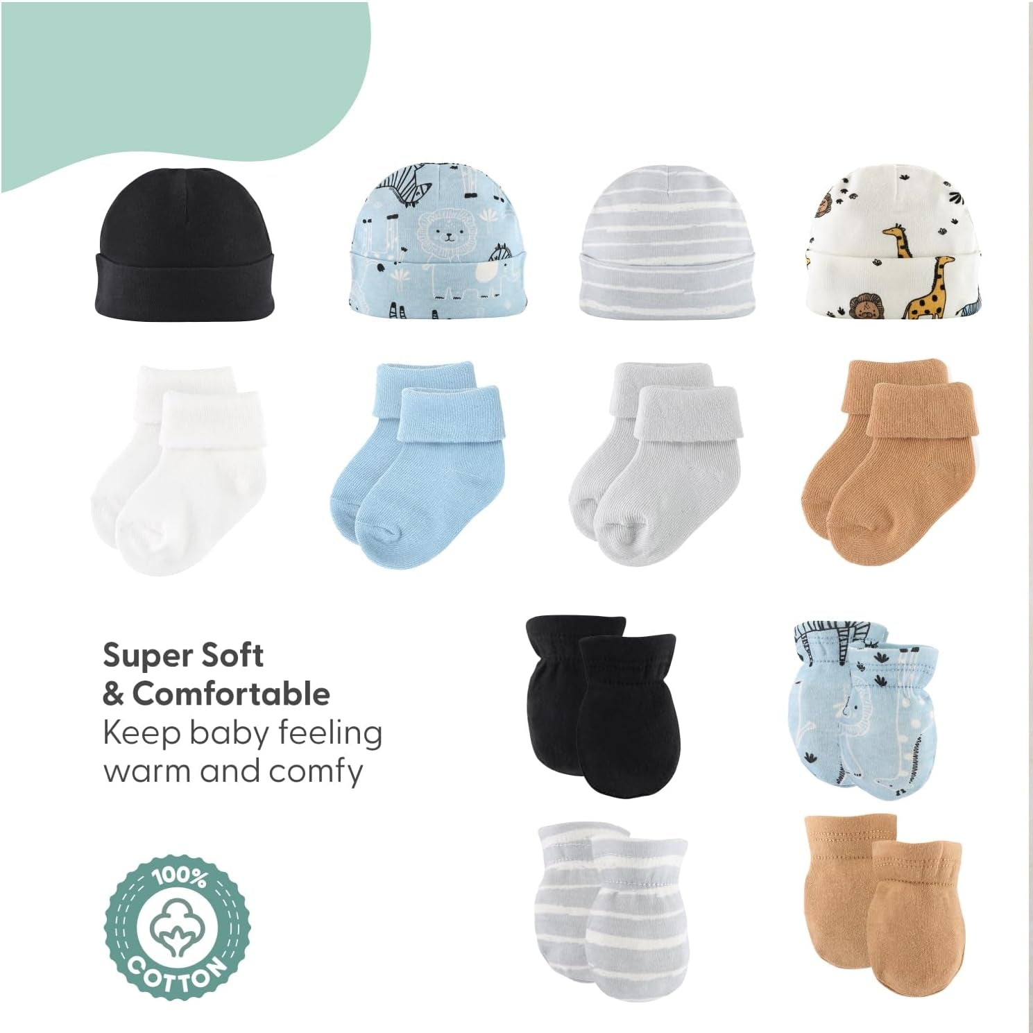 Safari Adventure Unisex Baby Layette Gift Set - 30-Piece Clothing Collection for Newborns to 9 Months