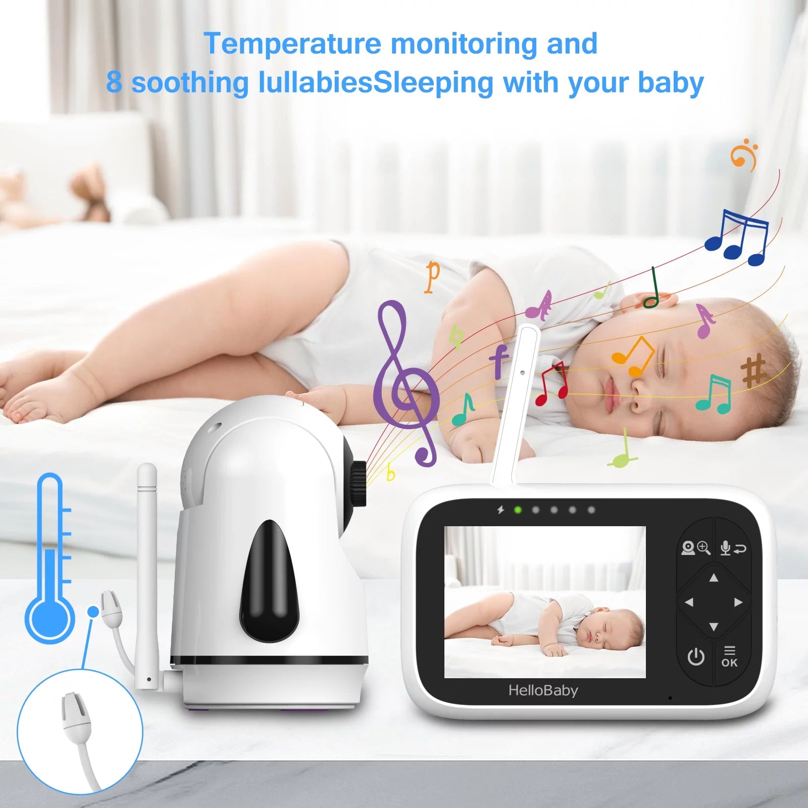 Ultimate Baby Monitor Hb6336 - 3.2" Color Display, Camera & Audio, Remote Pan Zoom, IR Night Vision, 1000 Ft Range, Wall Mount, No Wifi Needed