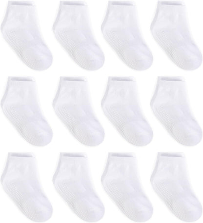 Cozy Non-Slip Ankle Socks for Infants and Toddlers with Non-Skid Soles