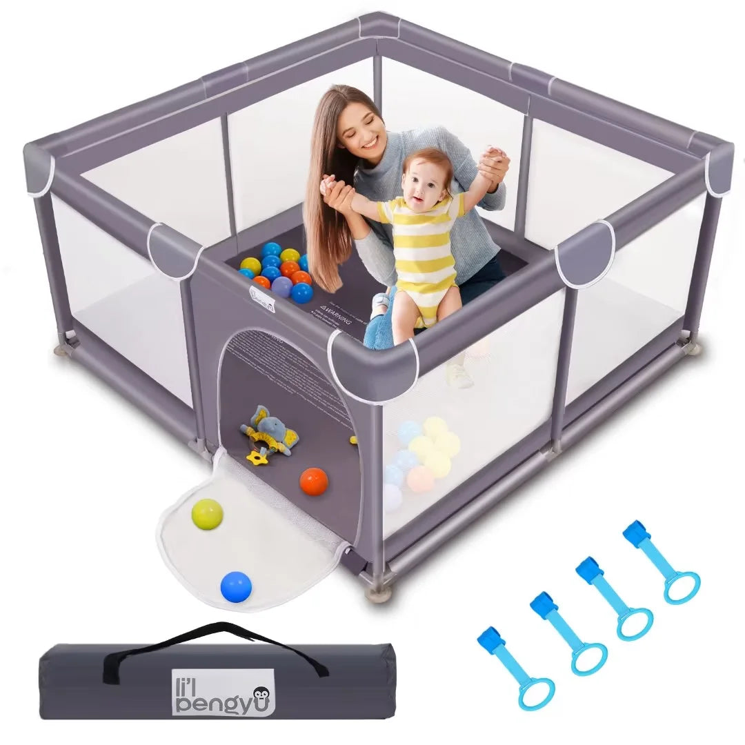 Ultimate Baby Playpen - Spacious 50x50 Inch Indoor & Outdoor Toddler Play Yard, Portable with Carrying Bag & Anti-Slip Base!