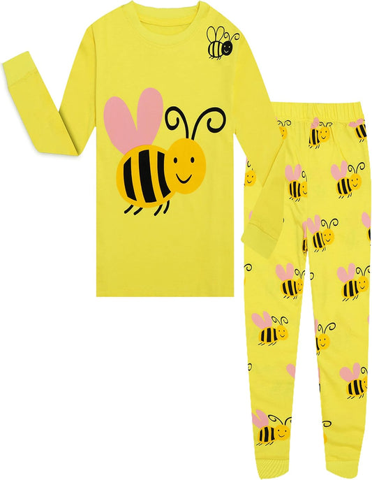 Cozy 100% Cotton Toddler Girls Pajama Set - Stylish 2-Piece Sleepwear for Ages 2-12