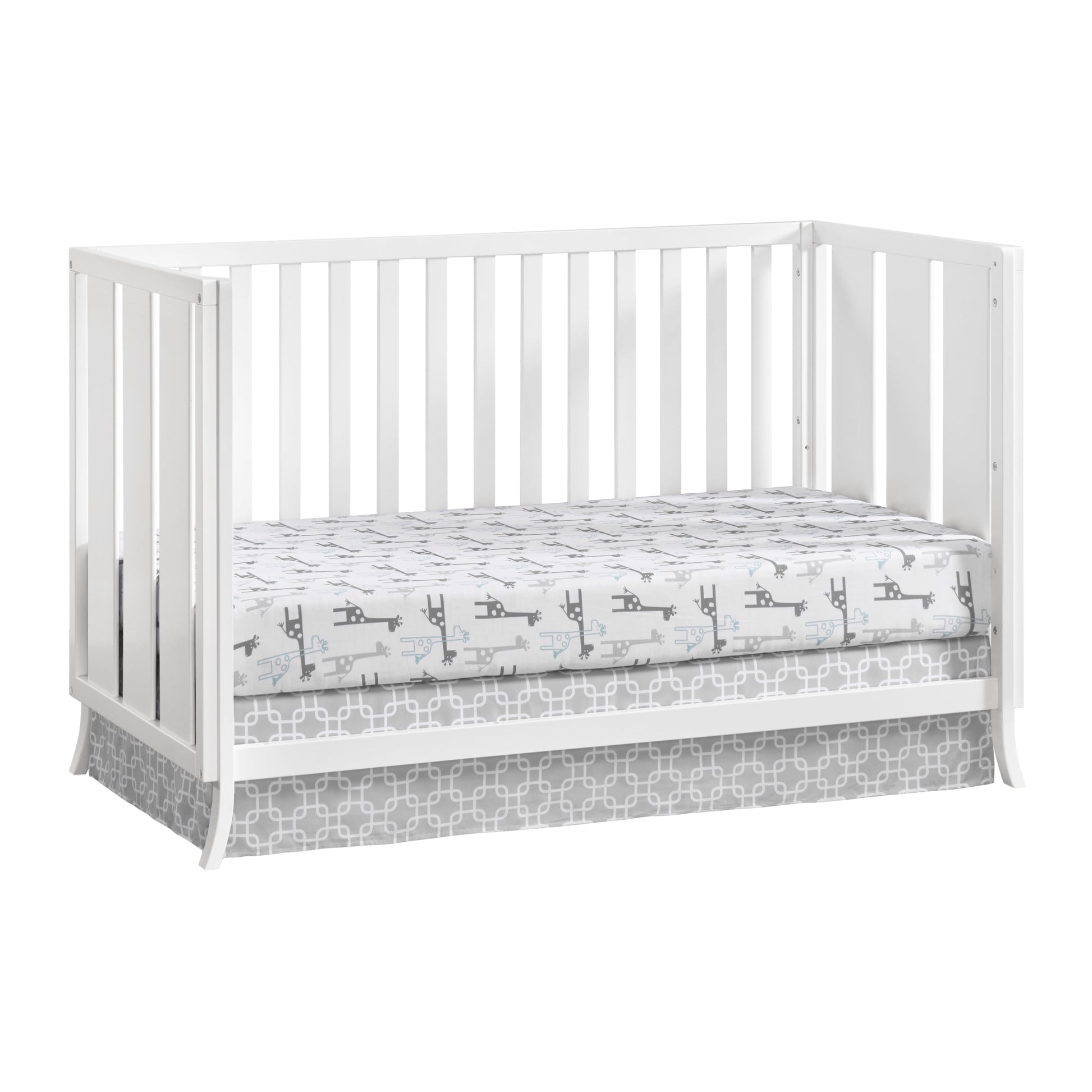 Arlie 4-in-1 Convertible Island Crib - Elegant White Design for Growing Families