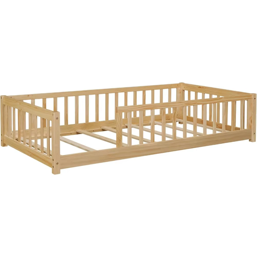 Transform Your Child's Sleep Experience with Our Solid Wood Montessori Twin Floor Bed Frame