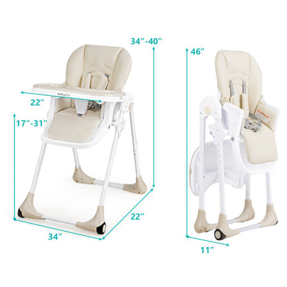 Versatile Baby Convertible High Chair with Easy-Glide Wheels