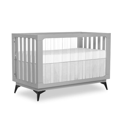 Stylish Pebble Grey Acrylic Millennium 4-in-1 Convertible Crib