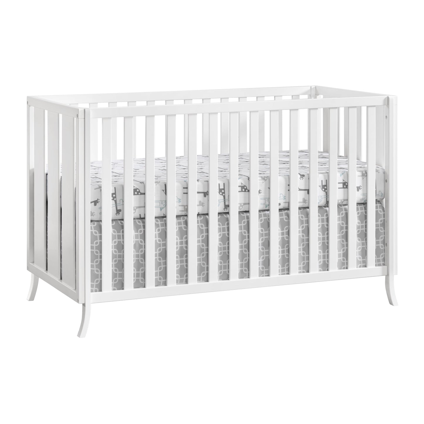 Arlie 4-in-1 Convertible Island Crib - Elegant White Design for Growing Families