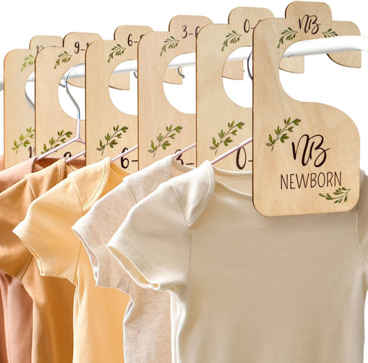 Charming Double-Sided Wooden Baby Closet Dividers - Effortless Organization for Newborns to 24 Months!