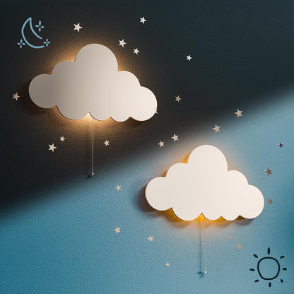 Floating Cloud Wall Lamp for Nursery and Kids' Bedrooms - Battery-Operated Night Light