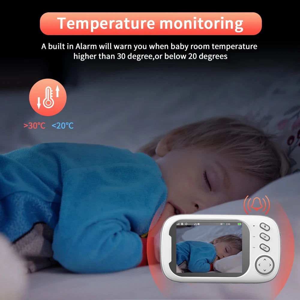 Advanced 3.5" Wireless Video Baby Monitor with Night Vision, Temperature Alerts, and 2-Way Audio - Your Ultimate Baby Nanny Security Camera