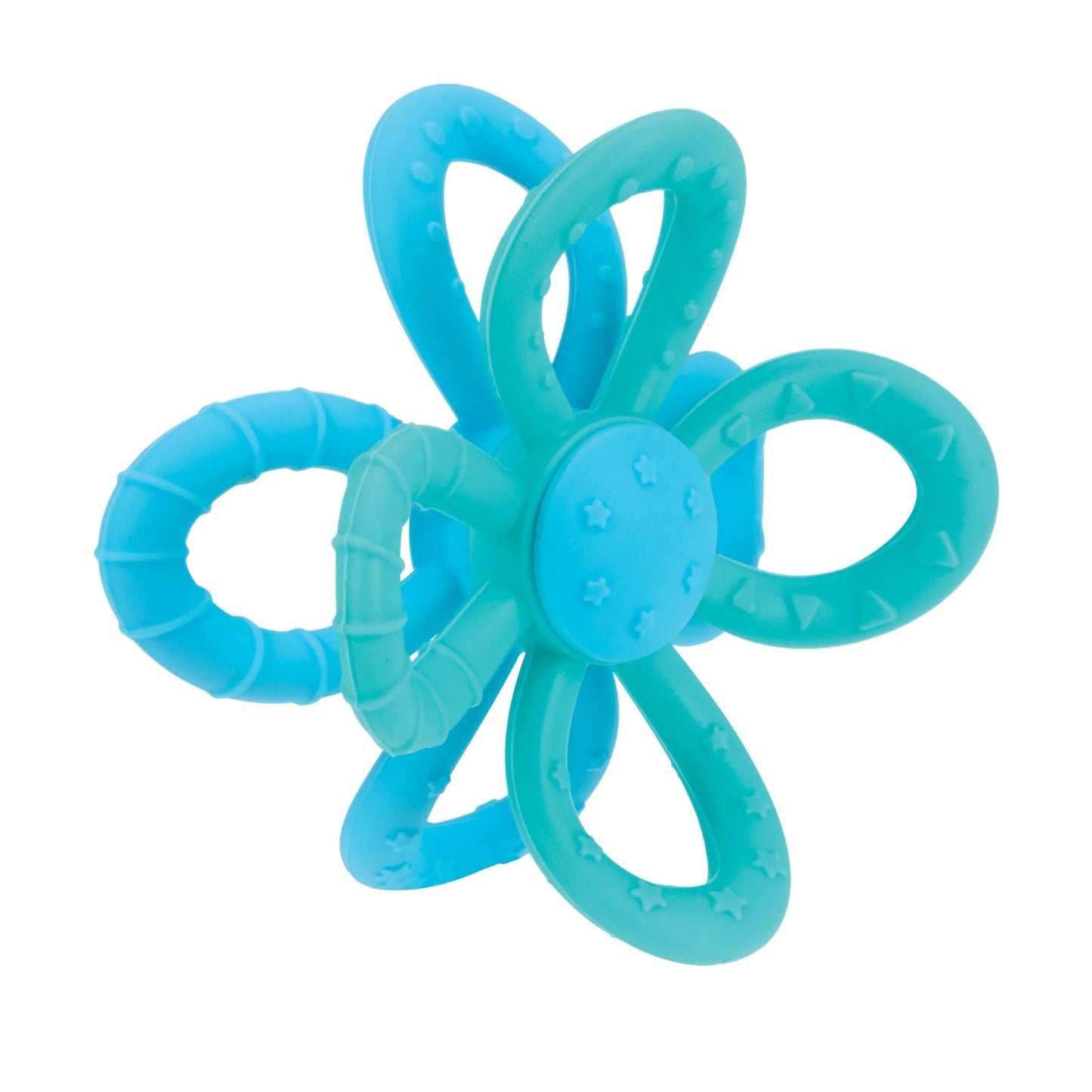 Colorful Fun Loops Silicone Teether for Infants - Soothing Blue & Aqua Design