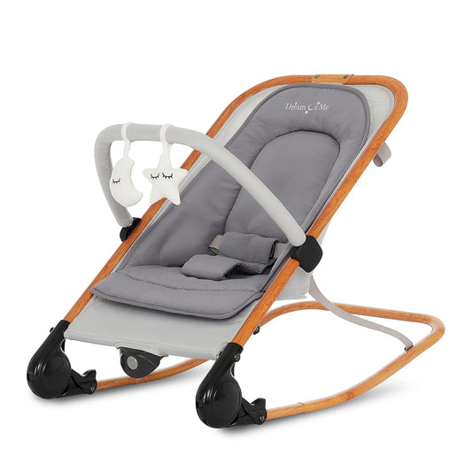 Versatile 2-in-1 Infant Rocker & Stationary Seat with Music, Vibration, and Removable Toy Bar - Perfect for Newborns Up to 20 lbs