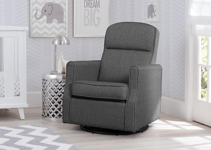 Blair Charcoal Slim Nursery Glider & Swivel Rocker Chair - Stylish Comfort for Your Baby's Room