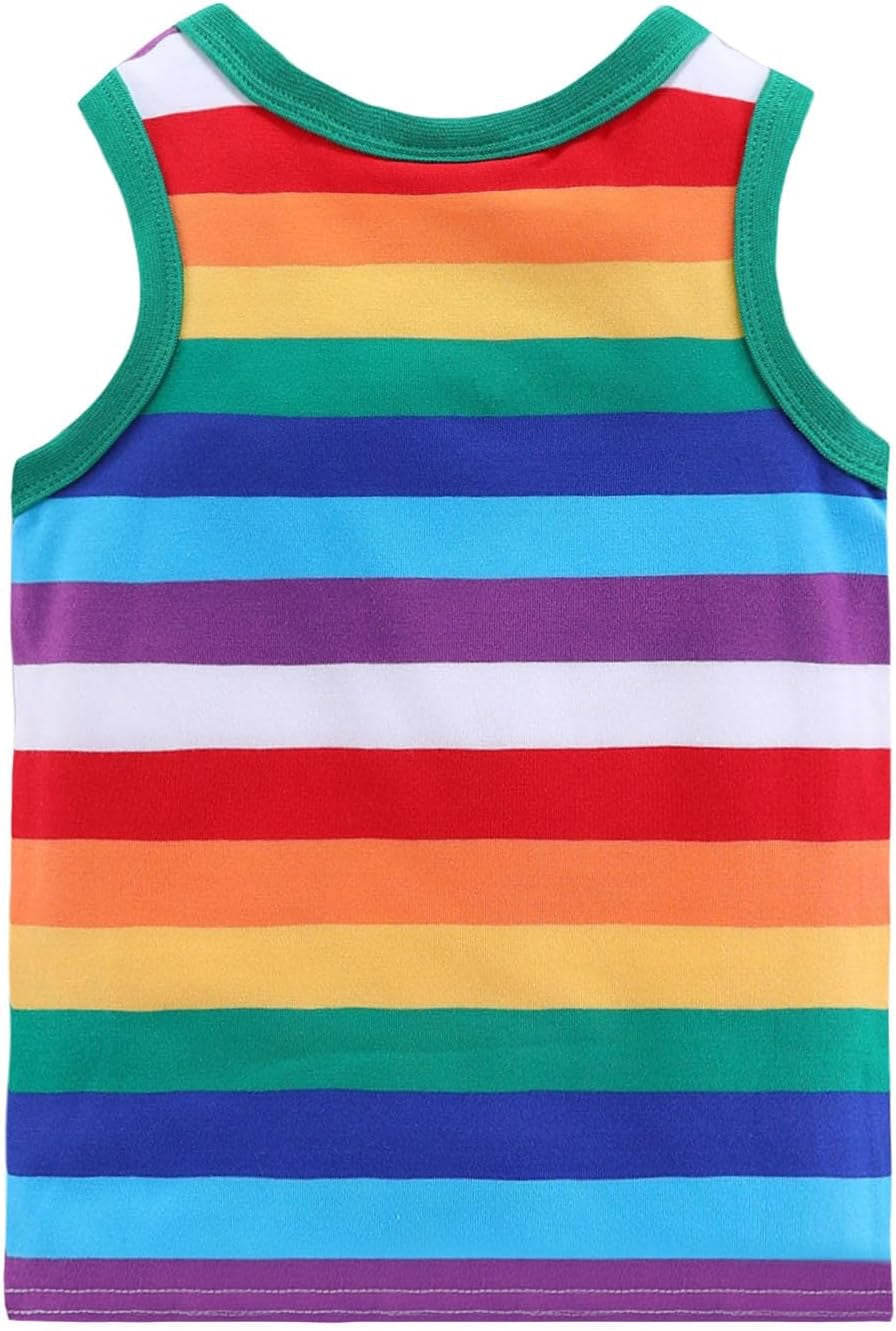 Unisex Rainbow Stripe Cotton T-Shirts for Kids - Fun and Stylish!