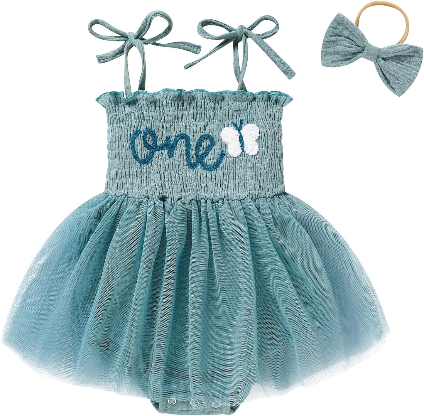 Adorable Baby Girl's 1st Birthday Tulle Romper - Sleeveless Bodysuit for Cake Smash Celebrations