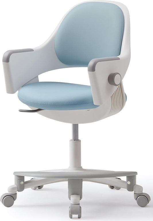 Transform Your Study Space with the Ringo Ergonomic Desk Chair - Adjustable Height & Footrest in Stylish Lavender Blue!