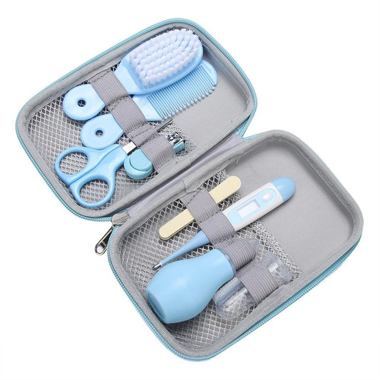 LAFGUR 8-Piece Baby Care Kit: Nail Clippers, Scissors, Hair Brush, Comb & Nose Cleaner for Easy Daily Grooming