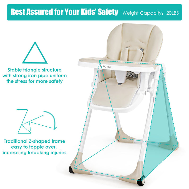 Versatile Baby Convertible High Chair with Easy-Glide Wheels