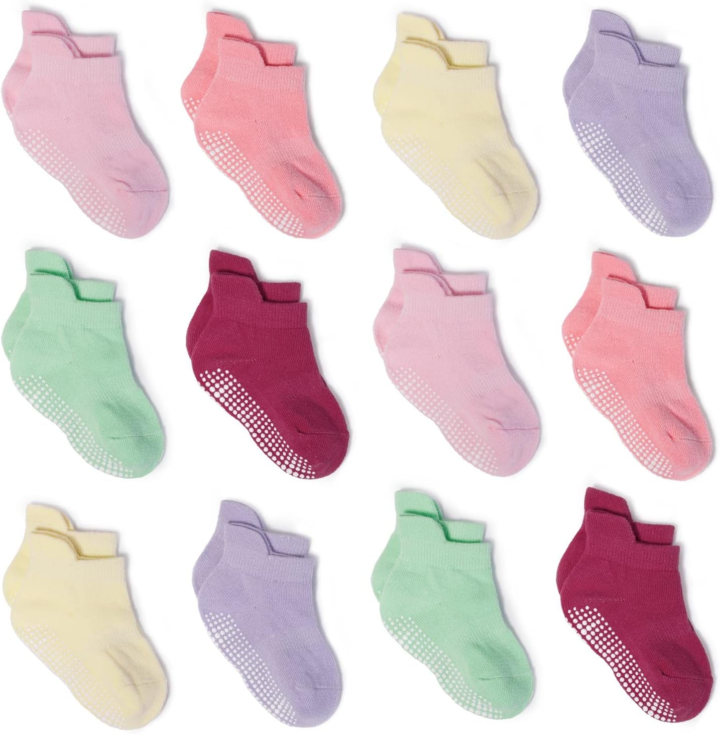 Cozy Non-Slip Ankle Socks for Infants and Toddlers with Non-Skid Soles