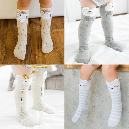 Cozy Animal Knee High Socks for Kids - Warm Cotton Boot Socks for Toddlers (Ages 1-6)