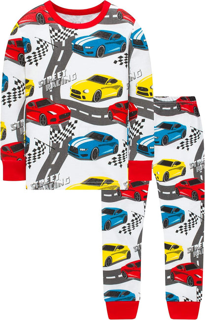 Race Car Pajamas for Boys & Girls - Cool Cotton Christmas Sleepwear Size 7