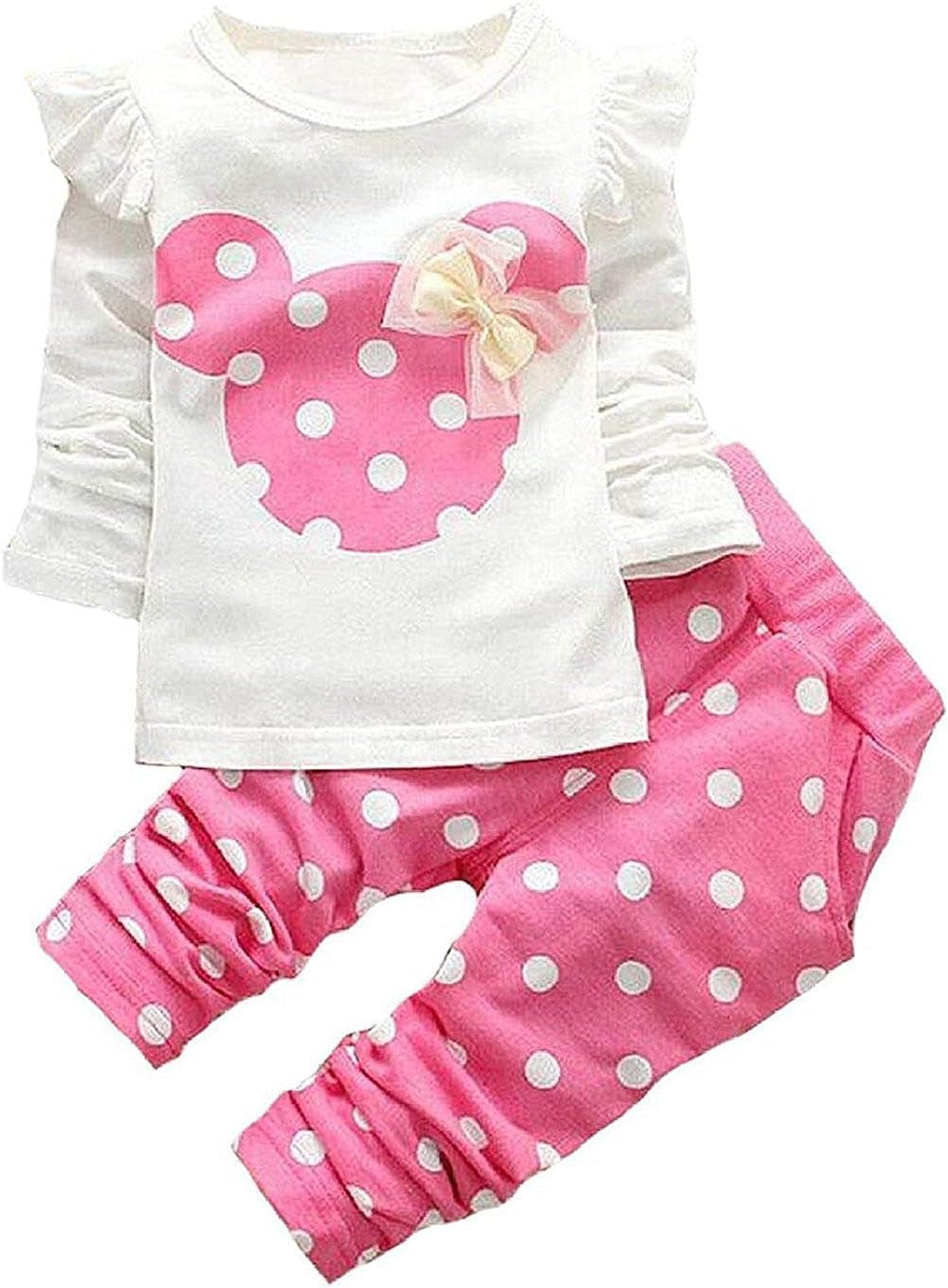 Adorable 3-Piece Long Sleeve Outfit Set for Baby Girls - Cute Tops and Pants for Toddlers