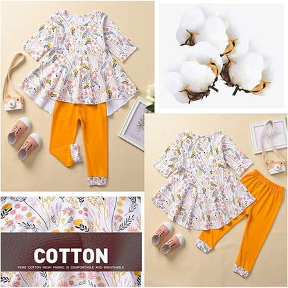 Adorable Toddler Girls' Floral Top and Pants Set - Perfect for Fall & Winter!