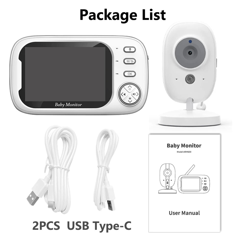 Advanced 3.5" Wireless Video Baby Monitor with Night Vision, Temperature Alerts, and 2-Way Audio - Your Ultimate Baby Nanny Security Camera