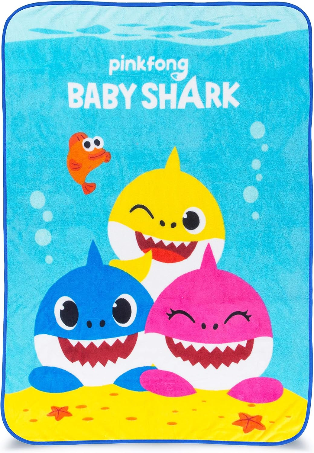 Baby Shark Super Soft Micro Raschel Throw Blanket for Kids - 46" x 60