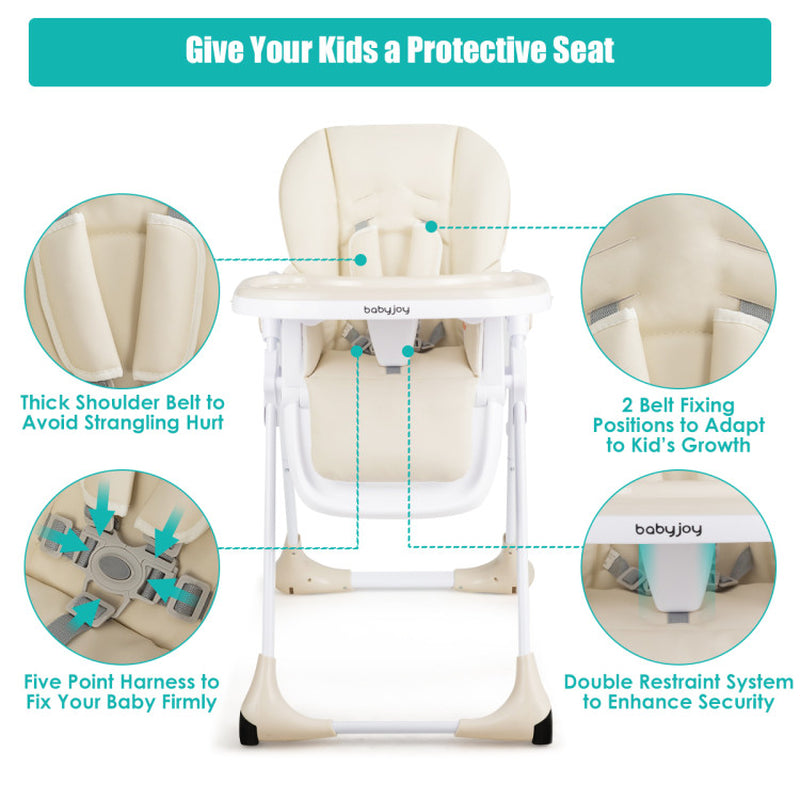 Versatile Baby Convertible High Chair with Easy-Glide Wheels