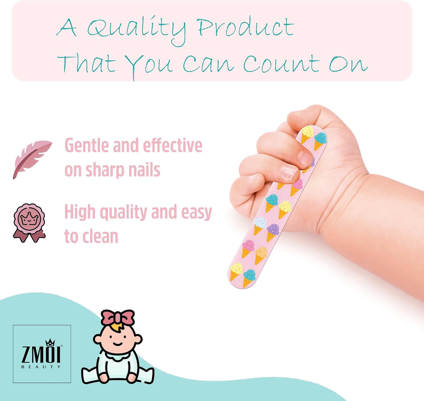 Gentle Baby Nail File - Colorful Mini Emery Boards for Safe Grooming of Infants and Toddlers