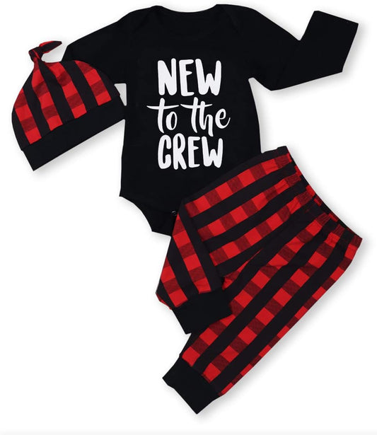 Adorable Newborn Baby Boy 3PC Outfit Set - Letter Print Romper, Pants, and Hat